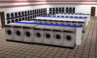 CAD image of a laundromat layout design